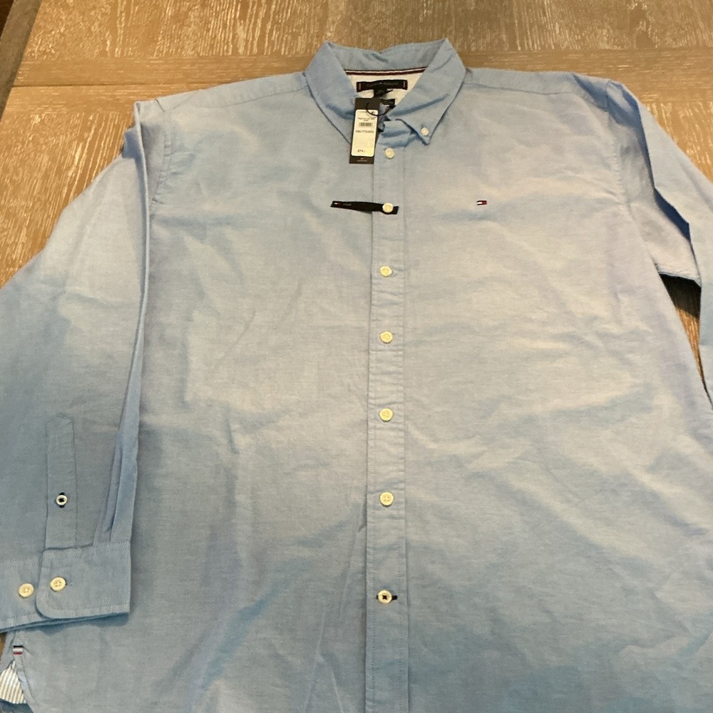 Tommy Hilfiger Men's Dress Shirt Blue Regular Fit XXL